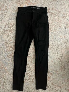 7 For All Mankind Black High-Rise Ankle Black Skinny Jeans